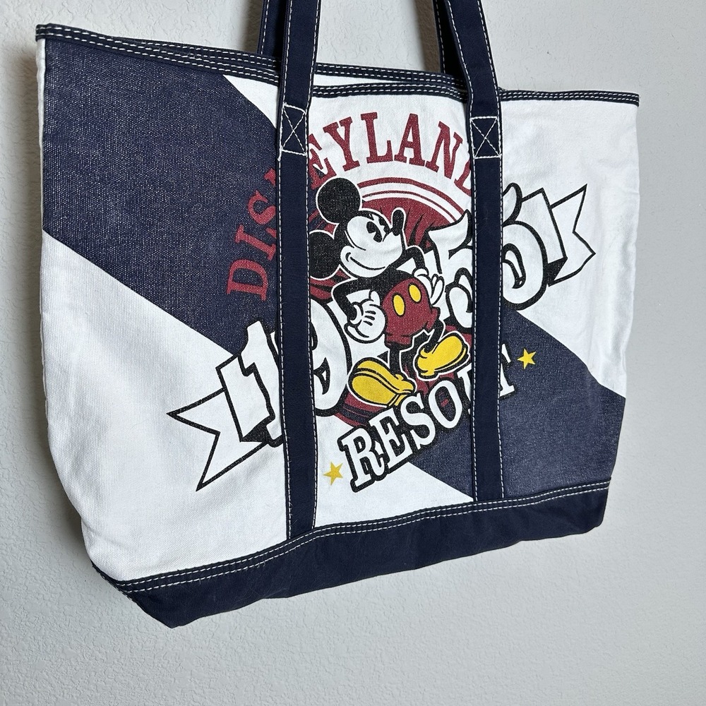 Vintage Disneyland Disney Resort Mickey Mouse Canvas Travel Bag Tote "1955" Logo - Picture 3 of 13